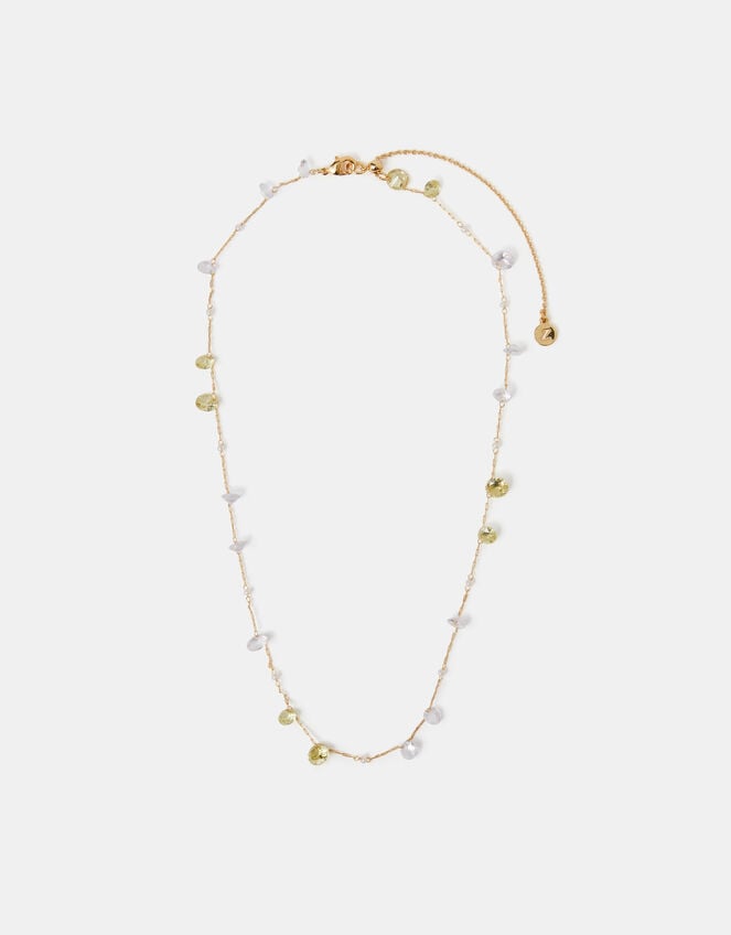 14ct Gold-Plated Multi Stone Necklace, , large