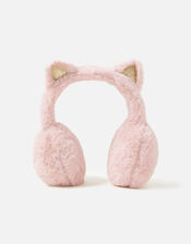 Girls Fluffy Cat Earmuffs, , large