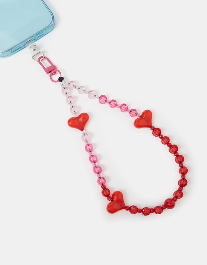 Heart Beaded Wrist Phone Strap, , large
