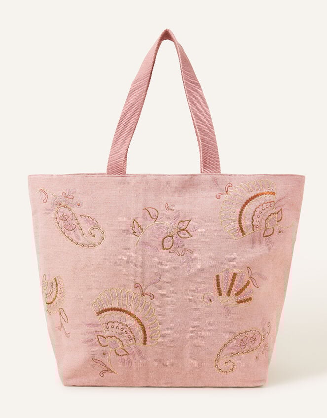 Embroidered Shell Beach Tote , , large