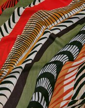 Abstract Print Square Satin Scarf, , large