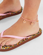 2-Pack Flower Charm Anklets, , large