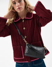 Leather Crossbody Handbag, , large