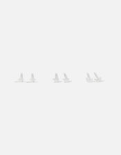 Sterling Silver Celestial Stud Set of Three, , large