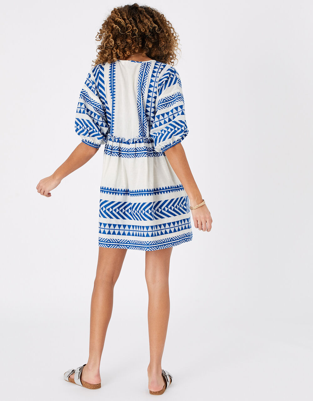 Jacquard Dress Blue Beach holiday dresses Accessorize UK