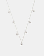 Sterling Silver Stone Station Necklace, , large