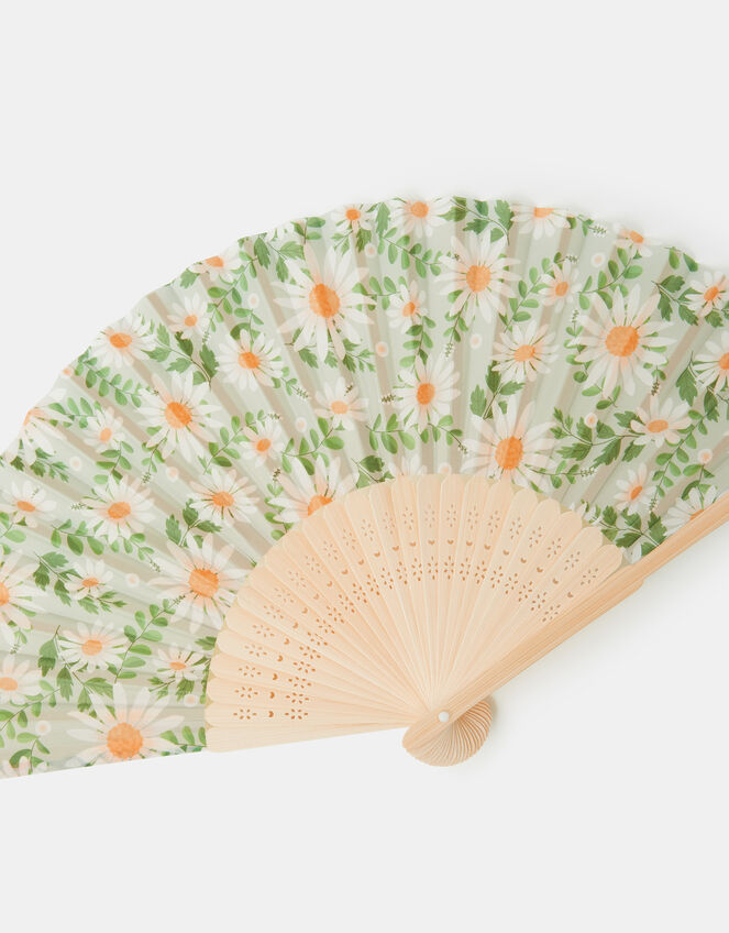 Daisy Print Foldable Fan, , large