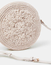 Round Macrame Bag Cream, , large