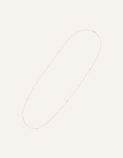 Sterling Silver Plated Longline Rose Quartz Necklace, , large