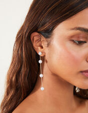 Pearl Station Long Drop Earrings, , large