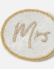 Mrs Hand Beaded Coaster, , large