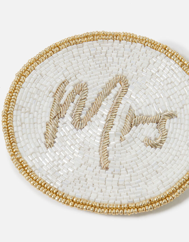 Mrs Hand Beaded Coaster, , large