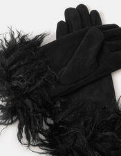 Shaggy Faux Fur Cuff Gloves, , large