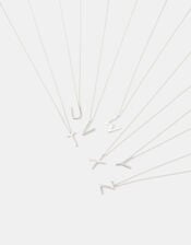 Sterling Silver Initial Pendant Necklace, Silver (ST SILVER), large