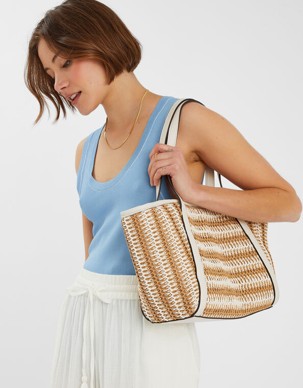Mixed Weave Shoulder Bag, , large