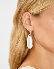 Two Tone Teardrop Hoop Earrings, , large