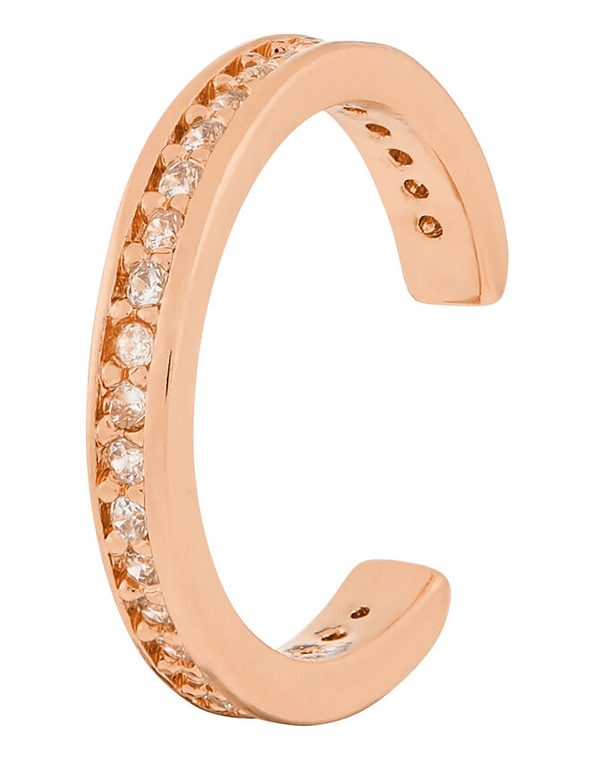 Rose Gold-Plated Pave Ear Cuff, , large
