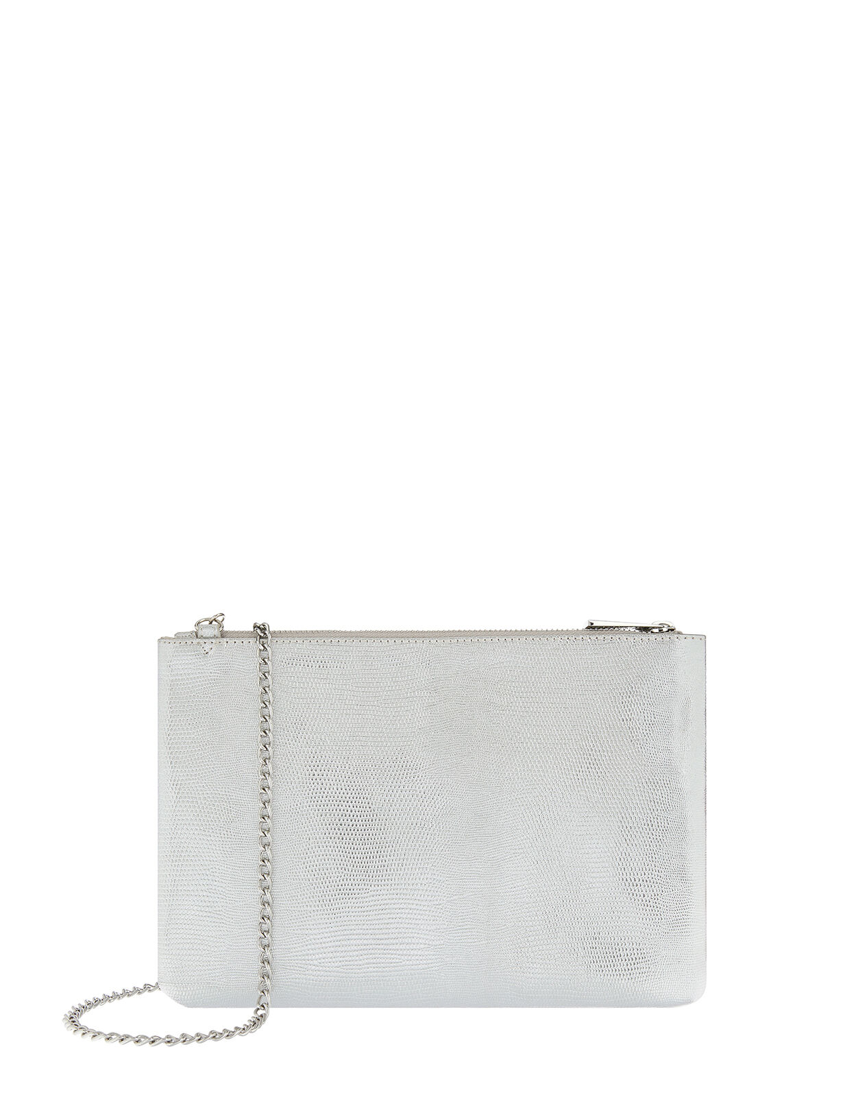 Accessorize top silver clutch