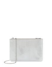 Zip Clutch Bag, Silver (SILVER), large