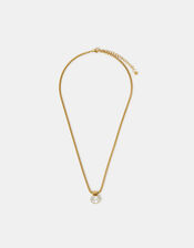 Stainless Steel Oval Pendant Necklace, , large