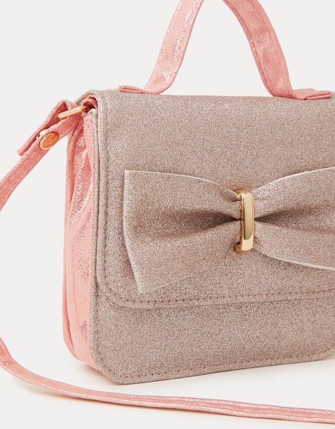 Bow Glitter Crossbody Bag, , large