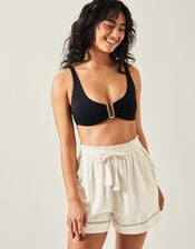 High Waist Beach Shorts, Camel (BEIGE), large