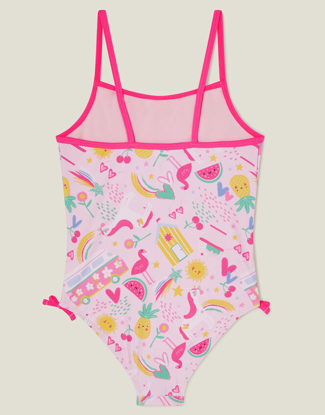 Girls Sunbeam Print Swimsuit, Pink (PINK), large