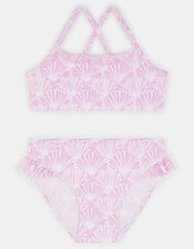 Girls Shell Print Bikini Set, Purple (LILAC), large
