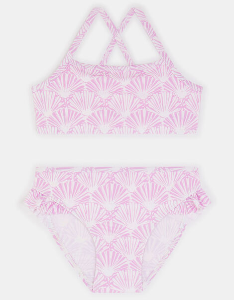 Girls Shell Print Bikini Set, Purple (LILAC), large