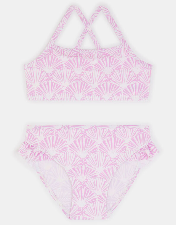 Girls Shell Print Bikini Set, Purple (LILAC), large