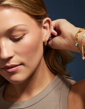 14ct Gold-Plated Shell Hoop Earrings, , large