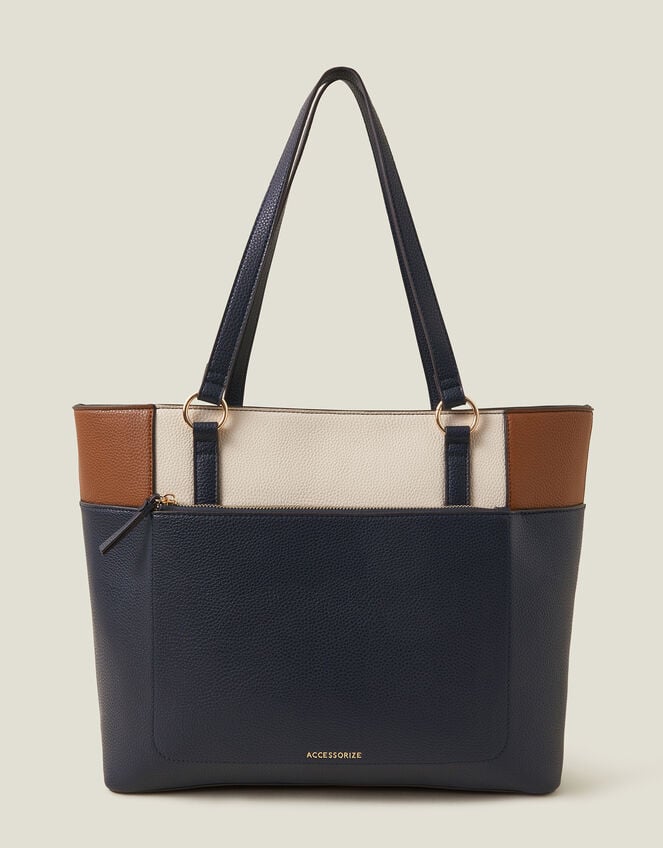 Colour Block Tote Bag, , large