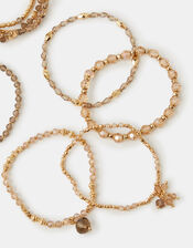 8-Pack Beaded Charm Stretch Bracelets, , large