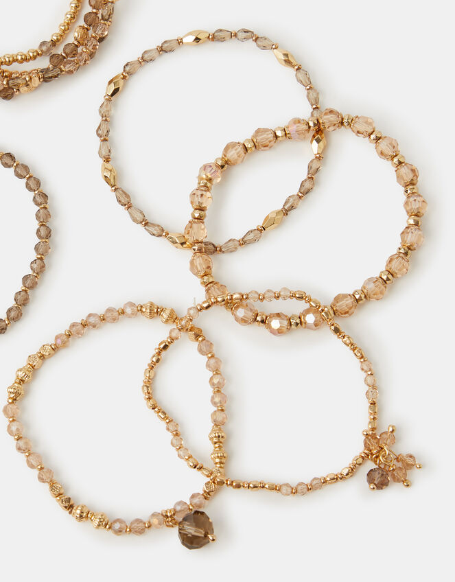 8-Pack Beaded Charm Stretch Bracelets, , large