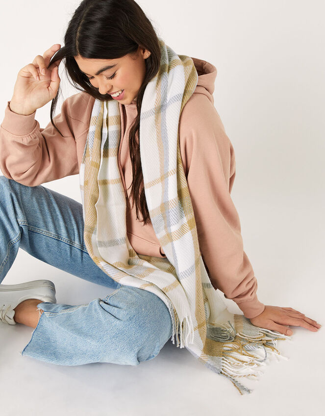 Queens Check Blanket Scarf, , large