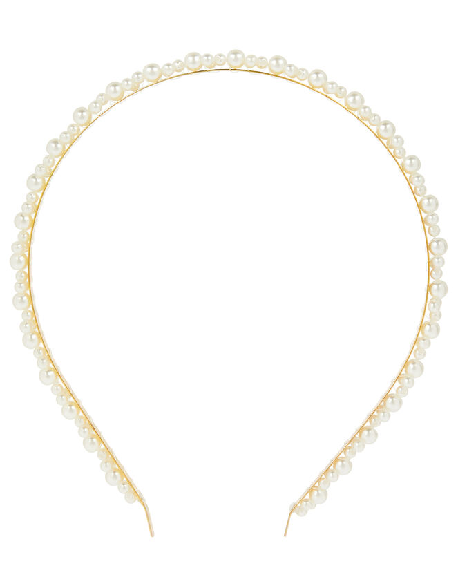 Pearl and Chain Headband Set, , large