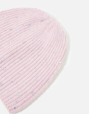 Girls Sparkle Gem Beanie, Pink (PINK), large