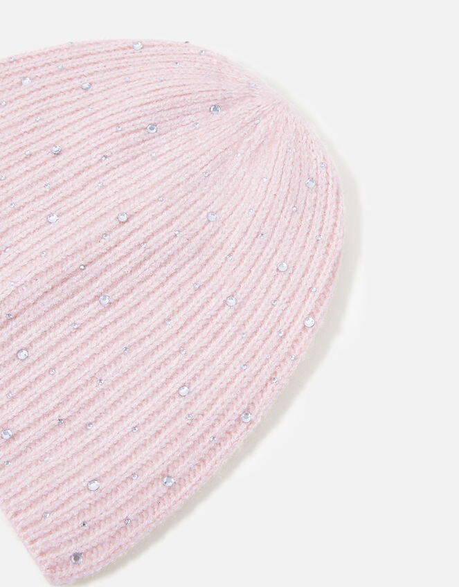 Girls Sparkle Gem Beanie, Pink (PINK), large