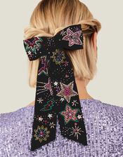 Large Beaded Star Hair Bow, , large