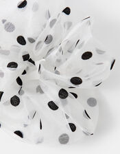 Polka Dot Organza Hair Scrunchie, , large