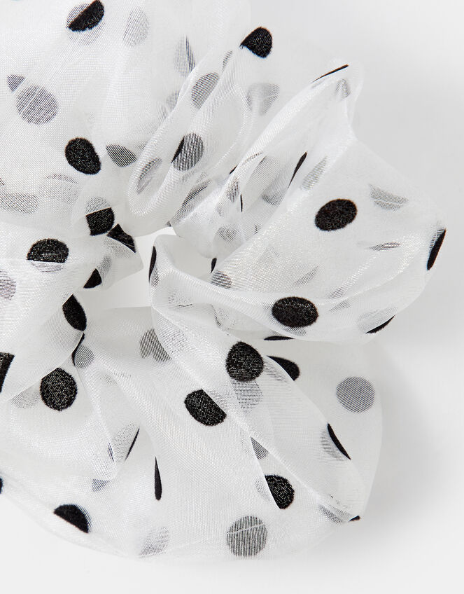 Polka Dot Organza Hair Scrunchie, , large