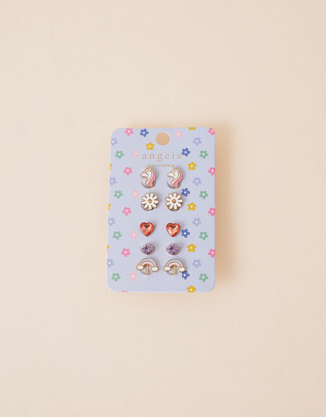Girls Unicorn Clip-On Earrings 5 Pack, , large
