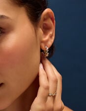 14ct Gold-Plated Cluster Hoop Earrings, , large
