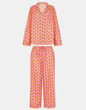 Marigold Print Long Pyjamas Set, Pink (PINK), large