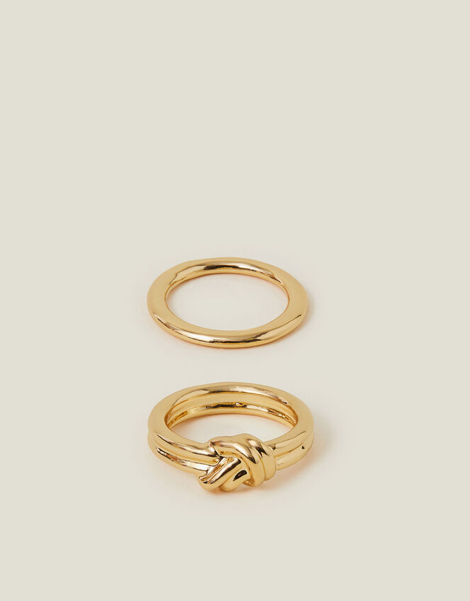 2-Pack Knot Rings, Gold (GOLD), large