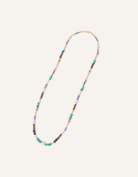 Long Mixed Stones Necklace, , large
