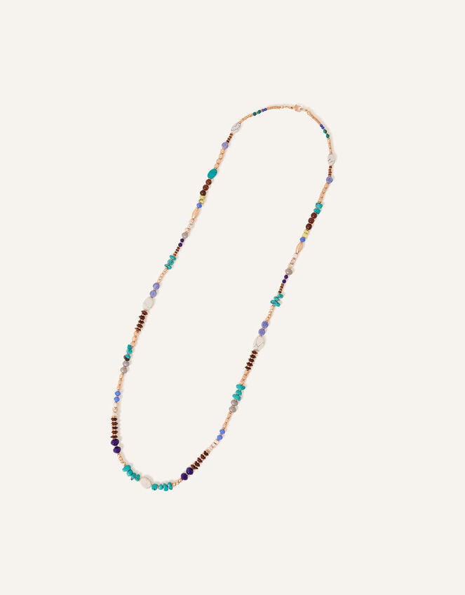 Long Mixed Stones Necklace, , large