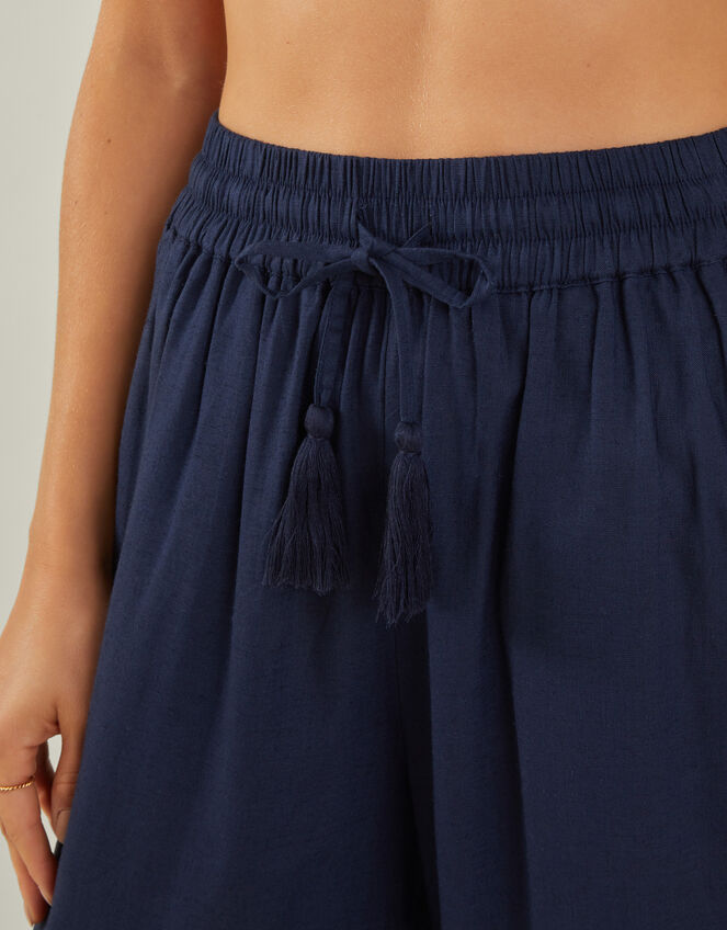 Wide Leg Beach Trousers, Blue (NAVY), large