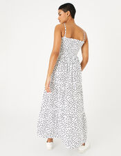 Spotty Maxi Bandeau Dress in Organic Cotton , Black (BLACK WHITE), large