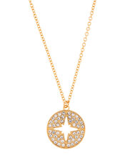 Sparkle Star Disc Pendant Necklace, , large
